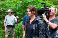 Jennifer Lawrence on the set.