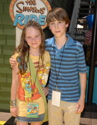 Madeline Carroll and Sterling Beaumon at the opening of "The Simpsons."