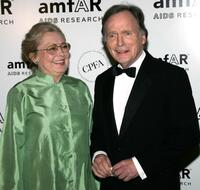 Dick Cavett and Dr. Mathilde Krim at the amfAR New York Gala.