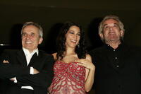 Director Marco Bellocchio, Donatella Finocchiaro and Gianni Cavina at the premiere of "Regista di Matrimoni" during the 59th International Cannes Film Festival.