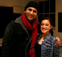 Cliff Curtis and Keisha Castle-Hughes at the cocktail reception to celebrate New Zealand Filmmarkers and the film "Whalerider."