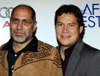 Guillermo Arriaga and Julio Cedillo at the screening of "Three Burials Of Melquiades Estrada" during the AFI Fest.