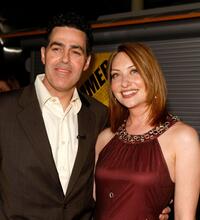 Adam Carolla and Heather Juergensen at the premiere of "The Hammer."
