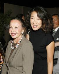 Leslie Caron and Sandra Oh at the 59th Annual Primetime Emmy Awards.