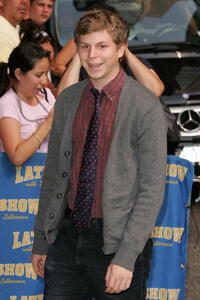 Michael Cera at the Ed Sullivan Theater for a taping of the Late Show with David Letterman.