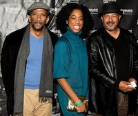 Reg E. Cathey, Keisa Willis and Director Clark Johnson at the premiere of "What's the Real Deal."