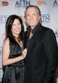Annie Bierman and David Carradine at the A&E Television Networks Upfront celebration.