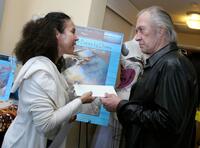 David Carradine and Veronique Hunkin Tomasi at the Beverly Hilton for the 2007 World Talent Style lounge.