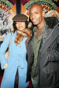 Dave Chappelle and Erykah Badu at the premiere of "Dave Chappelle's Block Party" at Loews Theaters.