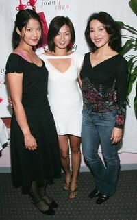 Lynn Chen, Michelle Krusiec and Joan Chen at the "Saving Face" dinner at Pink Pearl Restaurant during the 2004 Toronto International Film Festival.