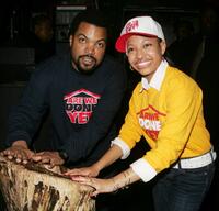 Ice Cube and Aleisha Allen at the promotion of "Are We Done Yet?"