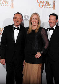 Producers Kevin Spacey, Cean Chaffin and David Brunetti at the 68th Annual Golden Globe Awards.