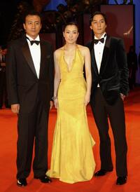 Hu Jun, Sammi Cheng and Daniel Wu at the premiere of "Everlasting Regret" during the 62nd Venice Film Festival.