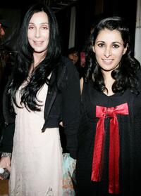 Cher with designer Serena Rees at the Agent Provocateur Fall 2006 show during Mercedes-Benz Fashion Week.