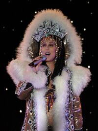 Cher performs at the North Harbour Stadium.