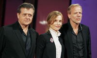 Patrice Chereau, Isabelle Huppert and Pascal Greggory at the premiere of "Gabrielle" during the 62nd Venice Film Festival.