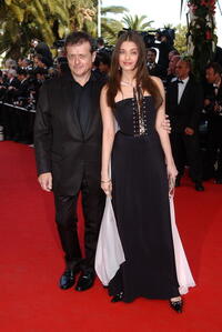 Patrice Chereau and Aishwarya Rai at the world premiere of "Matrix Reloaded" during the 56th Cannes Film Festival.