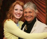 Jessica Chastain and Estelle Parsons at the creative coalition VIP "Salome" party.