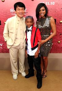 Jackie Chan, Jaden Smith and Taraji P. Henson at the after party of the California premiere of "The Karate Kid (2010)."