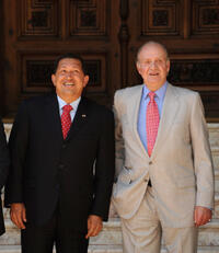 Hugo Chavez and Juan Carlos at the Marivent Palace in Spain.