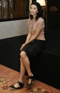 Maggie Cheung at the ribbon-cutting ceremony on the occassion of the re-opening of the Mandarin Oriental hotel.