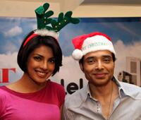 Priyanka Chopra and Uday Chopra at the promotional event of "Pyaar Impossible."