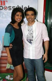 Priyanka Chopra and Uday Chopra at the promotion of "Pyaar Impossible."