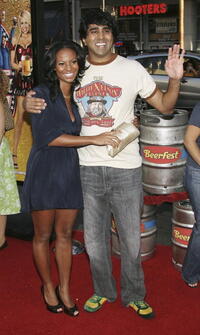 Candice Smith and Jay Chandrasekhar at the premiere of "Beerfest."