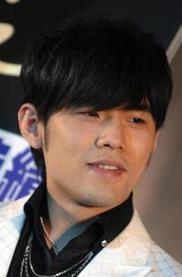 Jay Chou at the press conference for his latest album "On the Run."