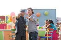 Peter Chelsom and Billy Ray Cyrus in "Hannah Montana: The Movie."