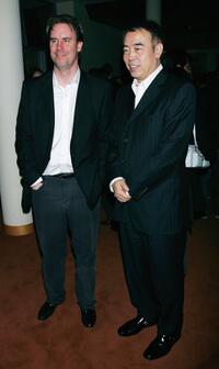 Chen Kaige and Mark Gill at the after party following the Los Angeles premiere of "The Promise" at the Linwood Dunn Theatre.