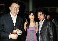 Chen Kaige, Michelle Krusiec and Hiroyuki Sanada at the after party following the Los Angeles premiere of "The Promise" at the Linwood Dunn Theatre.