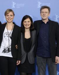Lene Maria Christensen, Pernille Fischer Christensen and Jesper Christensen at the photocall of "A Family" during the 60th Berlin International Film Festival.