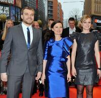 Pilou Asbaek, Pernille Fischer Christensen and Lene Maria Christensen at the premiere of "En Famille" during the 60th Berlin International Film Festival.
