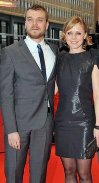 Pilou Asbaek and Lene Maria Christensen at the premiere of "En Famille" during the 60th Berlin International Film Festival.