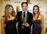 Kirstie Alley, John Travolta and his wife Kelly Preston at the 11th Annual Hollywood Awards - backstage.
