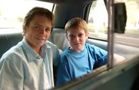 Harry Eden and Barney Clark at the ride in a taxi to Times Square in New York City.