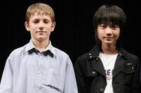 Barney Clark and Ryunosuke Kamiki at the promotion of "Oliver Twist" during the 18th Tokyo International Film Festival.