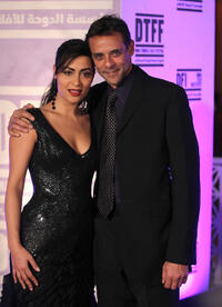 Yasmine Al Masri and Alexander Siddig at the premiere of "Miral" during the 2010 Doha Tribeca Film Festival.