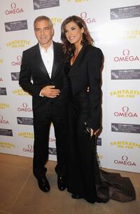 George Clooney and Elisabetta Canalis at the after party of the London premiere of "Fantastic Mr. Fox."
