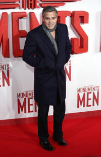 George Clooney at the UK premiere of "The Monuments Men."