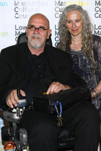 Chuck Close and Kiki Smith at the LMCC Downtown Dinner.