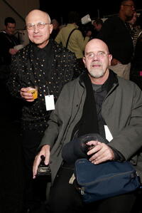 Designer Zac Posen's father and Chuck Close at the Zac Posen fashion show during the Olympus Fashion Week.