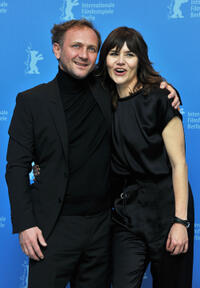Andrzej Chyra and director Malgoska Szumowska at the photocall of "In the Name of" during the 63rd Berlinale International Film Festival.