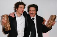 Francois Cluzet and Guillaume Canet at the 32nd Cesars film awards ceremony.