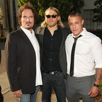 Kim Coates, Charlie Hunnam and Theo Rossi at the season two premiere of "Sons of Anarchy" in California.