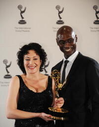Lucy Cohu and Lance Reddick at the 36th International Emmy Awards.