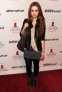 Lily Collins at the benefit for St. Jude Children's Hospital hosted by Shenae Grimes.