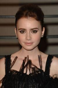 Lily Collins at the 2010 Vanity Fair Oscar party.