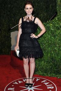 Lily Collins at the 2010 Vanity Fair Oscar party.